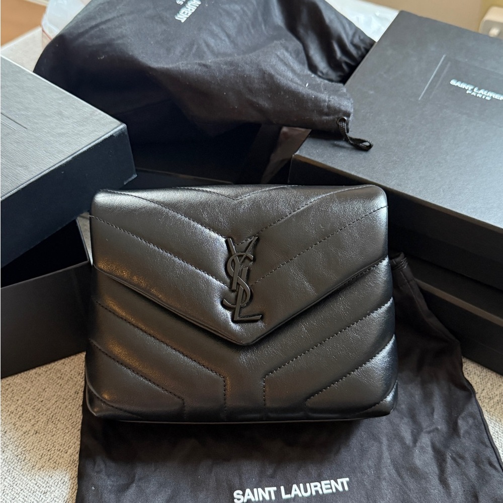 Saint Laurent Black Quilted Toy Loulou Bag